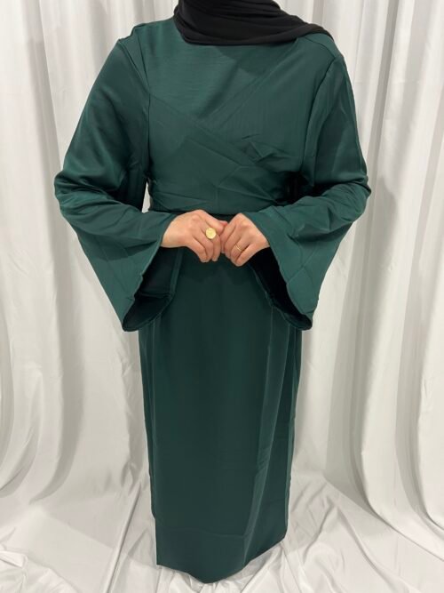 Robe longue vert foncé à nouer [Rym]