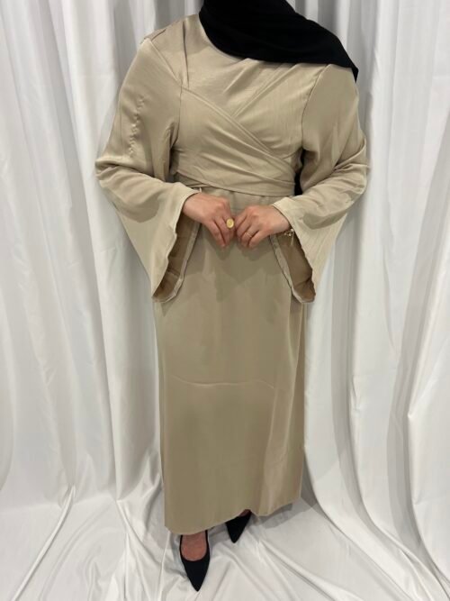 Robe longue beige à nouer [Rym]