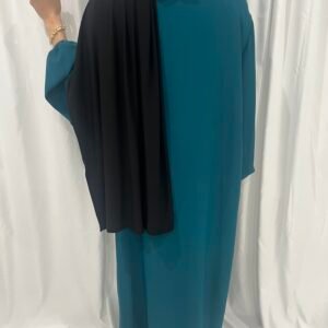 Abaya bleu canard aux manches bouffantes [Maïa]