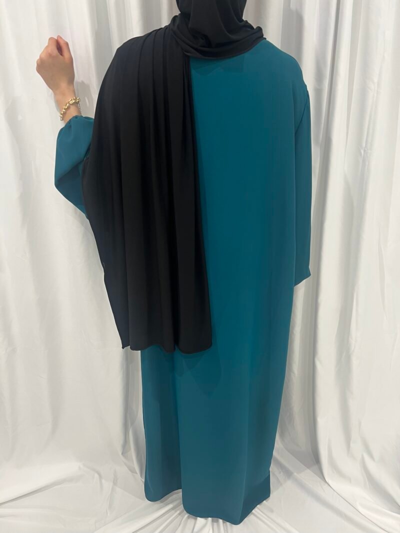 Abaya bleu canard aux manches bouffantes [Maïa]
